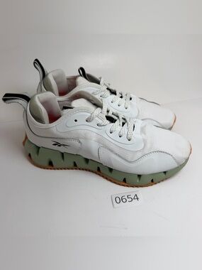 Reebok Kids White and Green Accent Athletic Sneakers